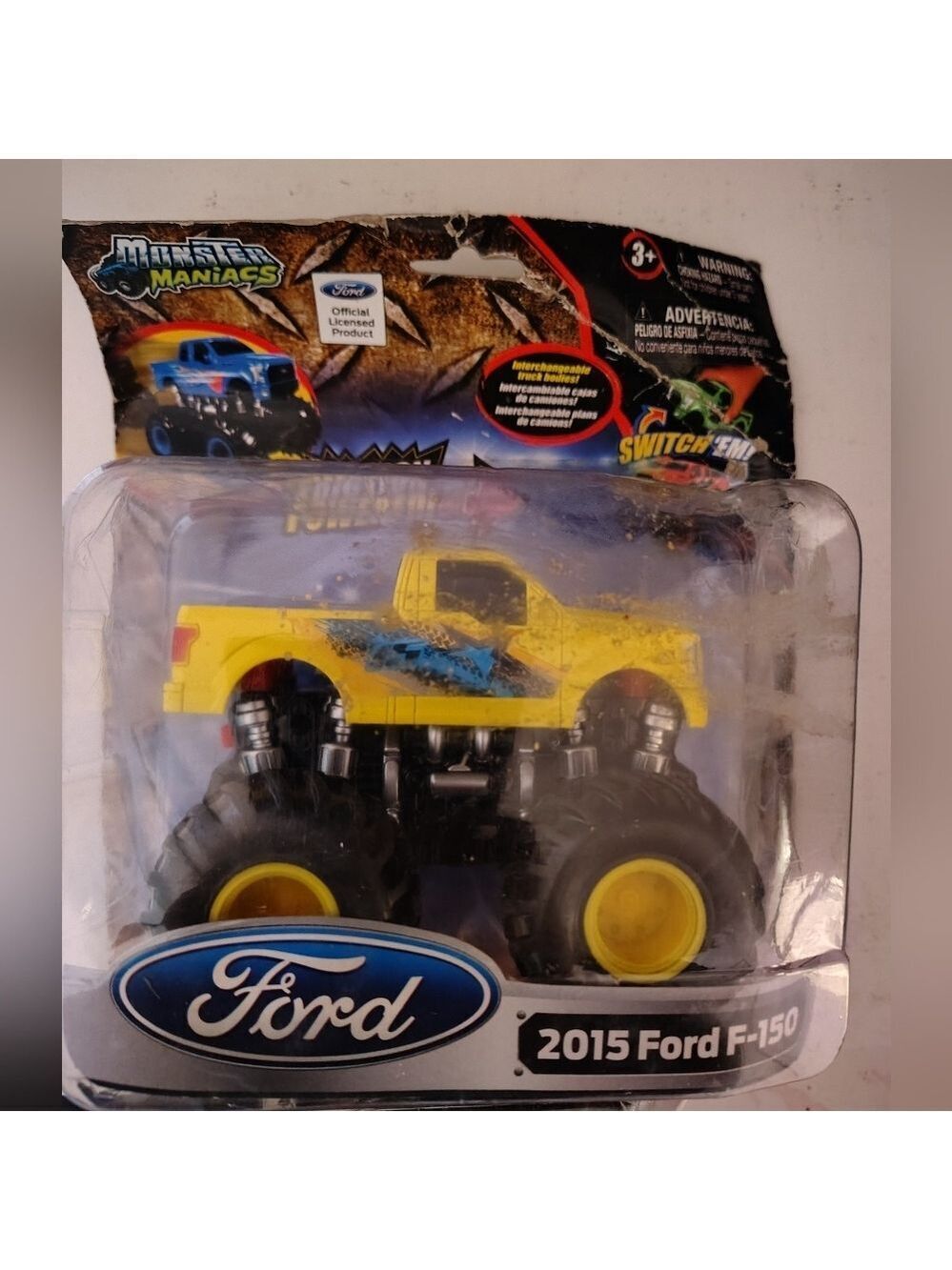 Monster Truck Ford F-150 Toy Maniacs Friction Powered Yellow